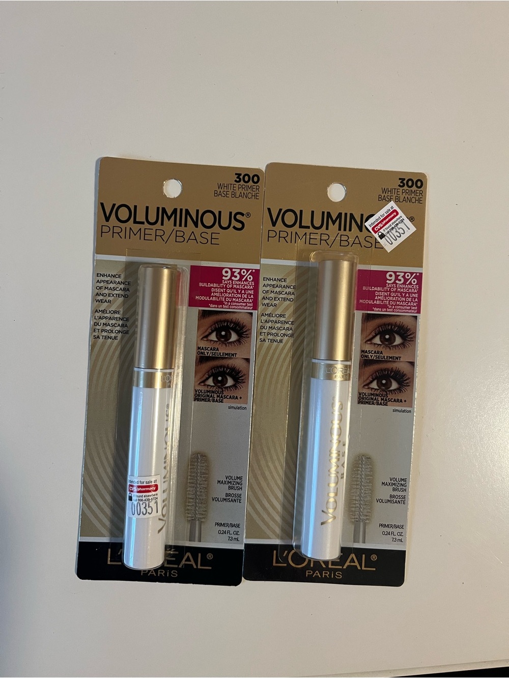 2 New L’Oréal Voluminous White Primer Base mascara